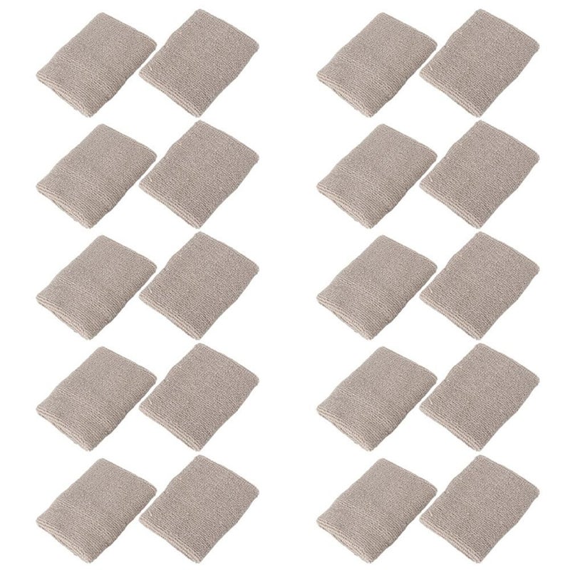 Mallofusa 10 Pack Colorful Sports Basketball Football Absorbent Wristband Party Outdoor Activity (Gray) Standard - Image 1
